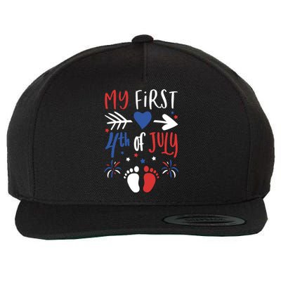 My First 4th Of July Pregnancy Patriotic Reveal Gift Wool Snapback Cap