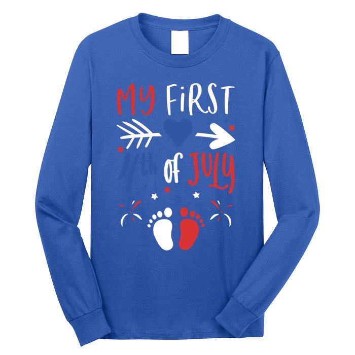 My First 4th Of July Pregnancy Patriotic Reveal Gift Long Sleeve Shirt