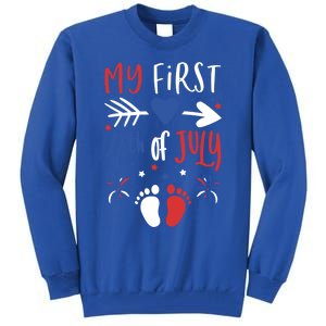 My First 4th Of July Pregnancy Patriotic Reveal Gift Tall Sweatshirt