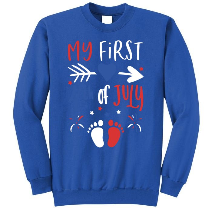 My First 4th Of July Pregnancy Patriotic Reveal Gift Tall Sweatshirt