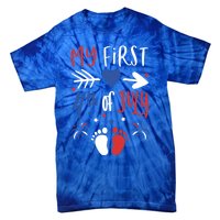 My First 4th Of July Pregnancy Patriotic Reveal Gift Tie-Dye T-Shirt