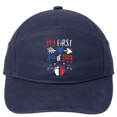 My First 4th Of July Pregnancy Patriotic Reveal Gift 7-Panel Snapback Hat