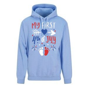 My First 4th Of July Pregnancy Patriotic Reveal Gift Unisex Surf Hoodie