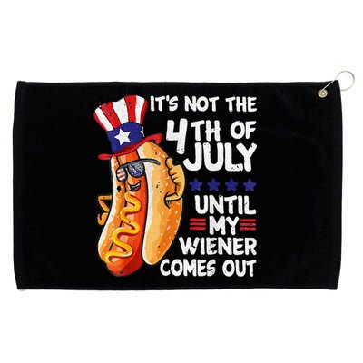 Men Funny 4th Of July HotDog Wiener Comes Out Adult Humor Grommeted Golf Towel