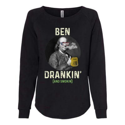 Merica Funny 4th Of July Beer And Weed Gifts Ben Drankin Womens California Wash Sweatshirt