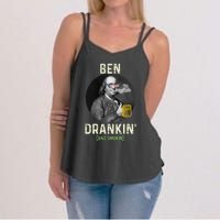 Merica Funny 4th Of July Beer And Weed Gifts Ben Drankin Women's Strappy Tank