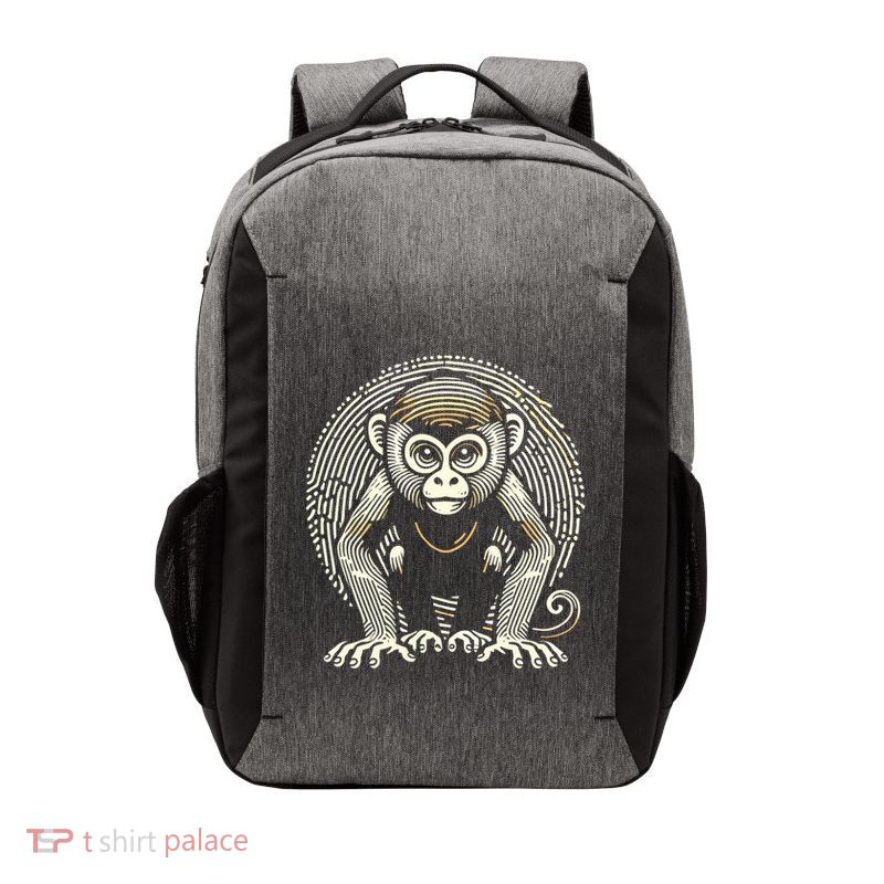 Monkey Fingerprint Ape Primate Animal Monkey Gift Vector Backpack