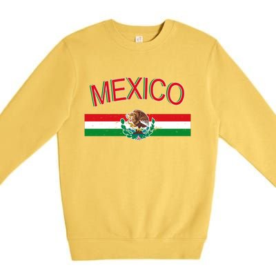 Mexican Flag And Coat Of Arms Mexico Premium Crewneck Sweatshirt