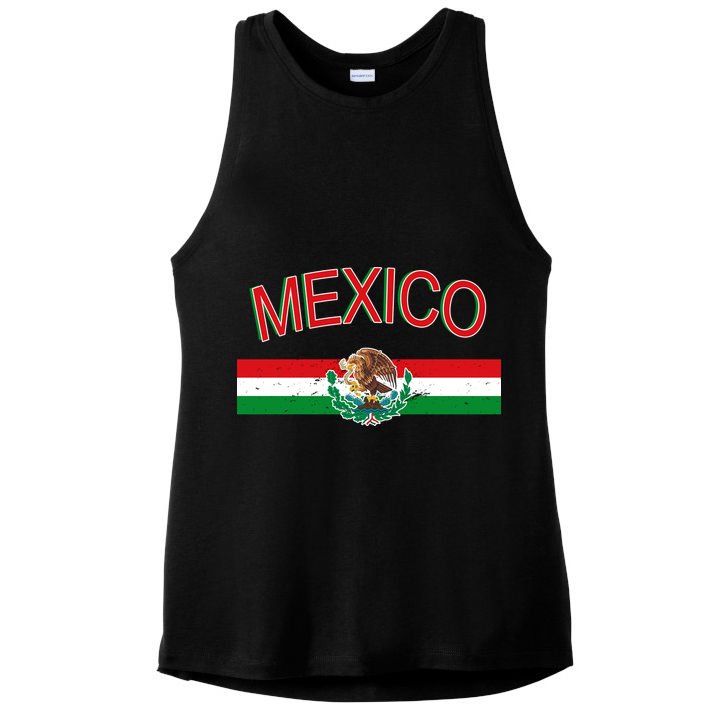 Mexican Flag And Coat Of Arms Mexico Ladies PosiCharge Tri-Blend Wicking Tank