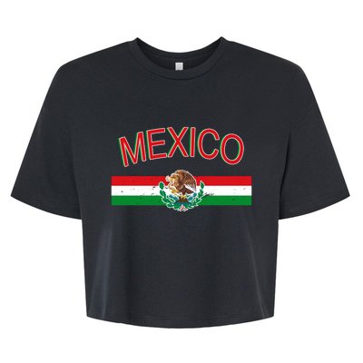 Mexican Flag And Coat Of Arms Mexico Bella+Canvas Jersey Crop Tee