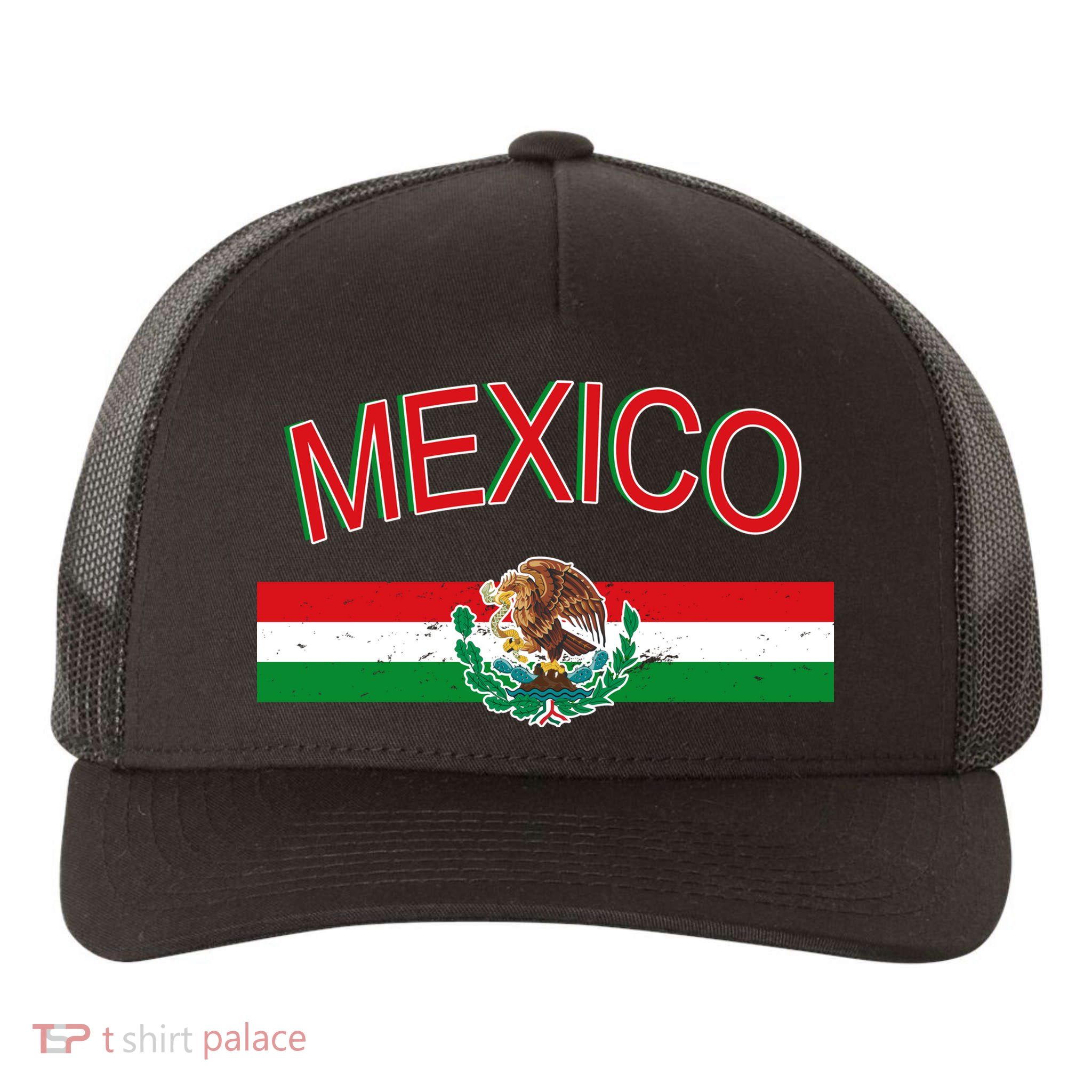 Mexican Flag And Coat Of Arms Mexico Yupoong Adult 5-Panel Trucker Hat
