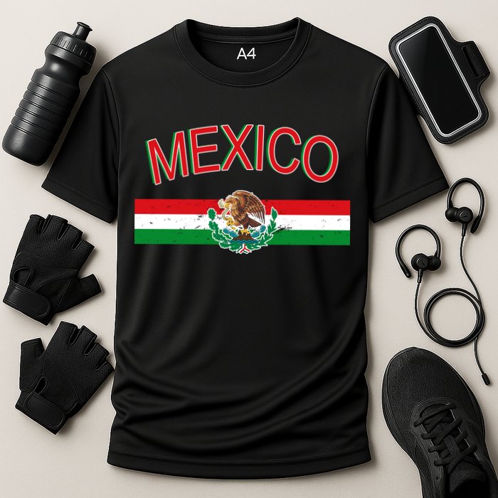 Mexican Flag And Coat Of Arms Mexico Cooling Performance Crew T-Shirt