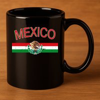 Mexican Flag And Coat Of Arms Mexico 11oz C Handle Ceramic Mug