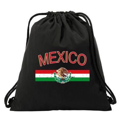 Mexican Flag And Coat Of Arms Mexico Drawstring Bag