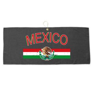 Mexican Flag And Coat Of Arms Mexico Large Microfiber Waffle Golf Towel