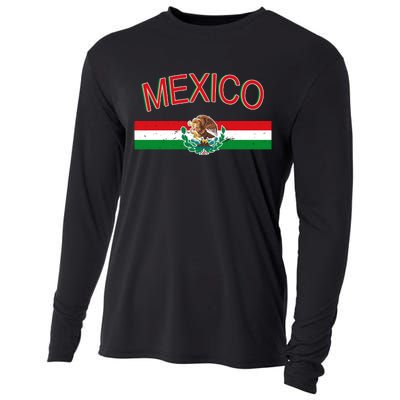 Mexican Flag And Coat Of Arms Mexico Cooling Performance Long Sleeve Crew