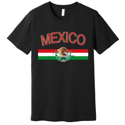 Mexican Flag And Coat Of Arms Mexico Premium T-Shirt