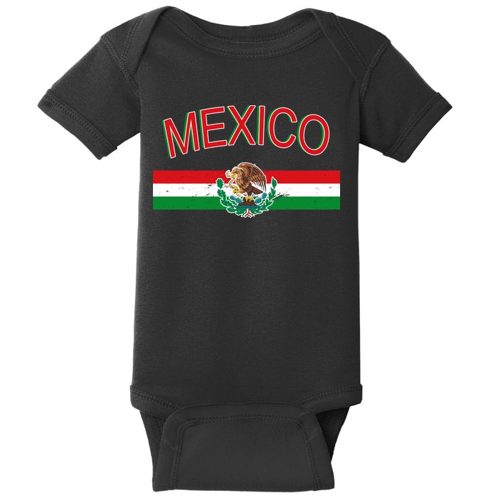 Mexican Flag And Coat Of Arms Mexico Baby Bodysuit