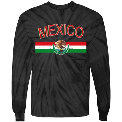 Mexican Flag And Coat Of Arms Mexico Tie-Dye Long Sleeve Shirt