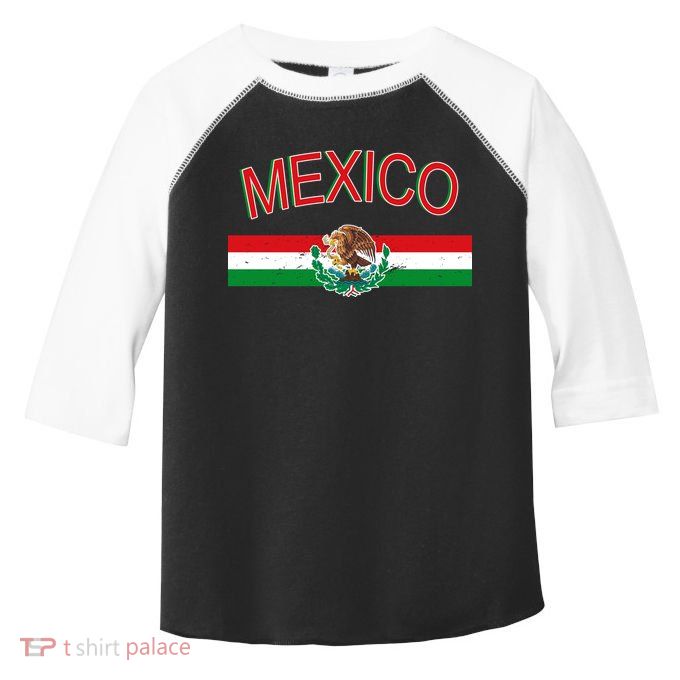 Mexican Flag And Coat Of Arms Mexico Toddler Fine Jersey T-Shirt
