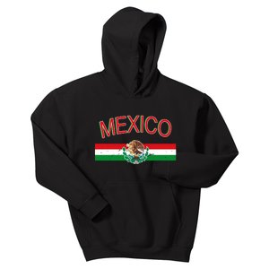 Mexican Flag And Coat Of Arms Mexico Kids Hoodie