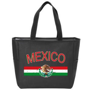 Mexican Flag And Coat Of Arms Mexico Zip Tote Bag