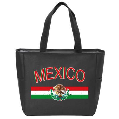 Mexican Flag And Coat Of Arms Mexico Zip Tote Bag