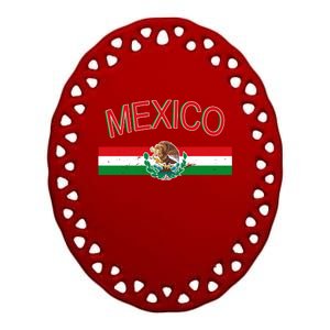 Mexican Flag And Coat Of Arms Mexico Ceramic Oval Ornament