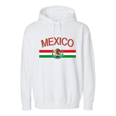 Mexican Flag And Coat Of Arms Mexico Garment-Dyed Fleece Hoodie