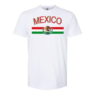 Mexican Flag And Coat Of Arms Mexico Softstyle CVC T-Shirt