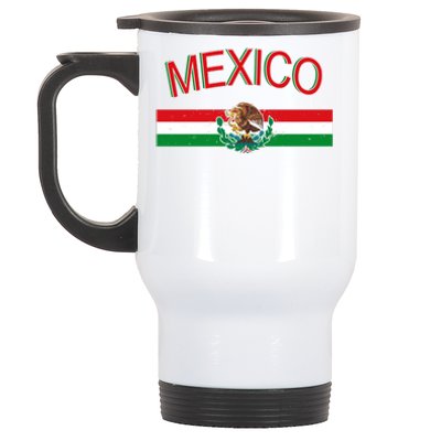 Mexican Flag And Coat Of Arms Mexico Stainless Steel Travel Mug