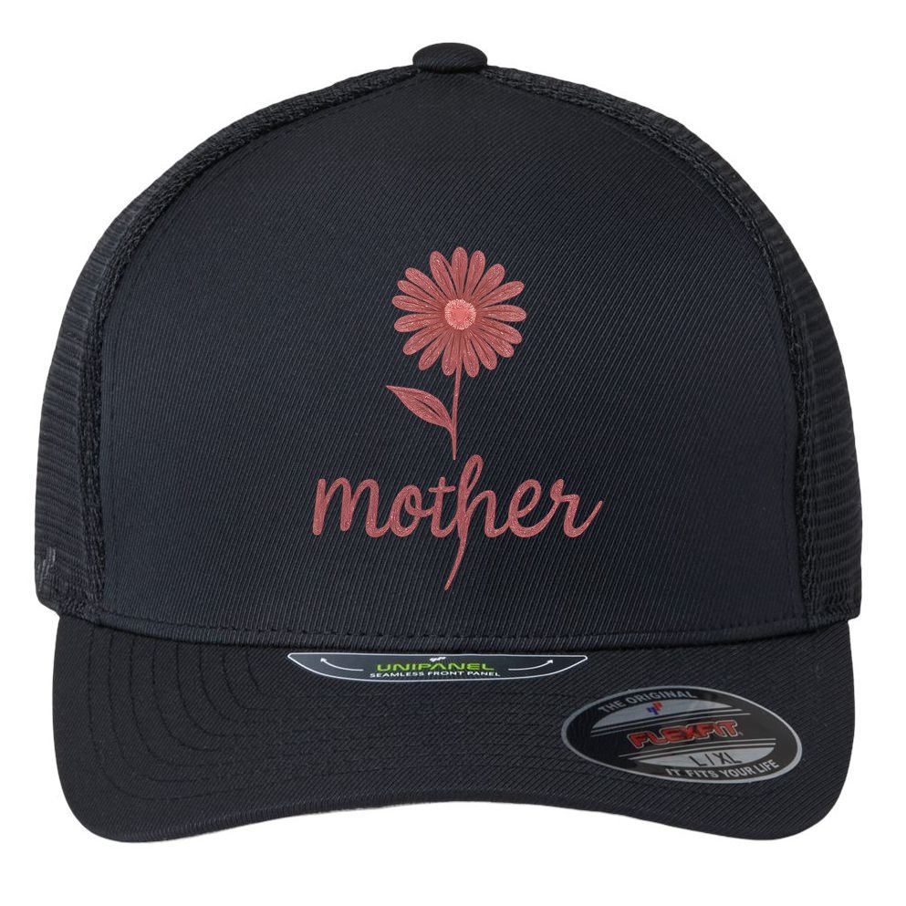 Mother Flower Art Flexfit Unipanel Trucker Cap