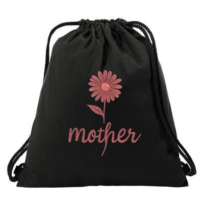 Mother Flower Art Drawstring Bag
