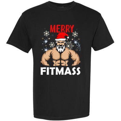 Merry Fitmas and Happy New Year  Santa Lifting Christmas  Garment-Dyed Heavyweight T-Shirt