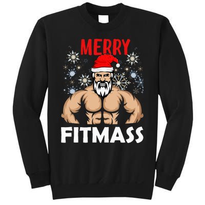 Merry Fitmas and Happy New Year  Santa Lifting Christmas  Sweatshirt