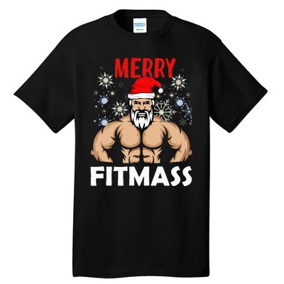 Merry Fitmas and Happy New Year  Santa Lifting Christmas  Tall T-Shirt