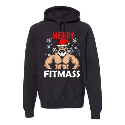 Merry Fitmas and Happy New Year  Santa Lifting Christmas  Premium Hoodie