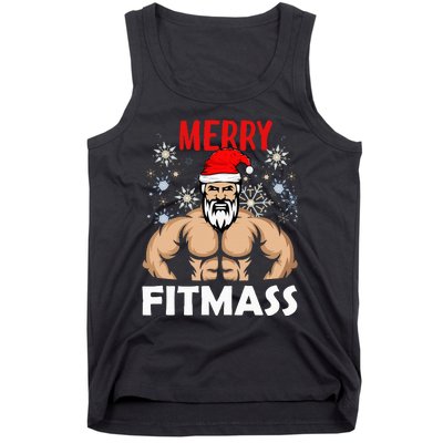 Merry Fitmas and Happy New Year  Santa Lifting Christmas  Tank Top