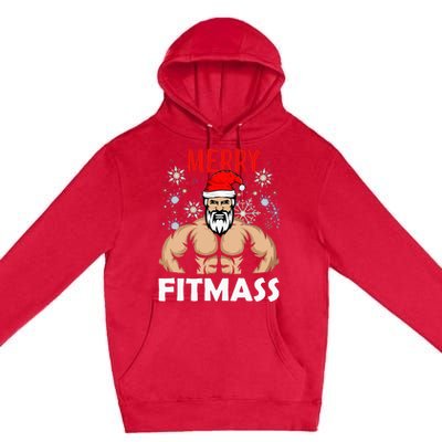 Merry Fitmas and Happy New Year  Santa Lifting Christmas  Premium Pullover Hoodie