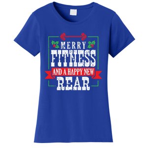 Merry Fitness And A Happy New Rear Christmas Holiday Gym Gift Women's T-Shirt