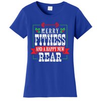 Merry Fitness And A Happy New Rear Christmas Holiday Gym Gift Women's T-Shirt