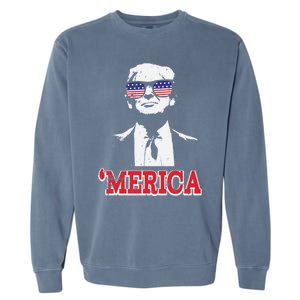 Merica Funny American Flag Trump 2020 Gift Garment-Dyed Sweatshirt