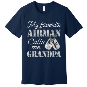 My Favorite Airman Calls Me Grandpa USAF Grandpa Graduation Premium T-Shirt