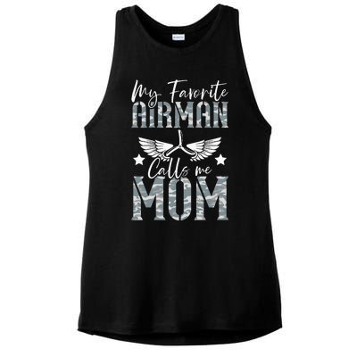 My Favorite Airman Calls Me Mom Air Force Soldier Mother Ladies PosiCharge Tri-Blend Wicking Tank