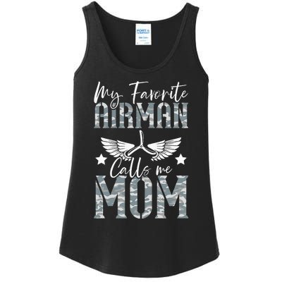 My Favorite Airman Calls Me Mom Air Force Soldier Mother Ladies Essential Tank