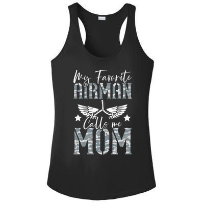 My Favorite Airman Calls Me Mom Air Force Soldier Mother Ladies PosiCharge Competitor Racerback Tank