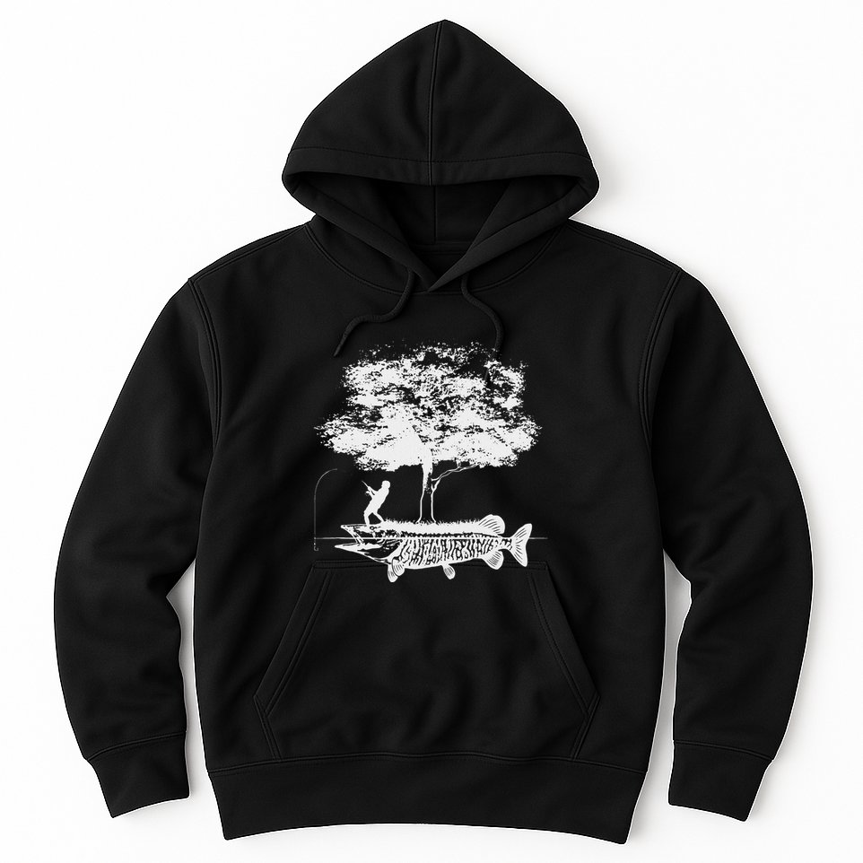 Musky Fish Artistic Love Muskie Fishing Gift Hoodie