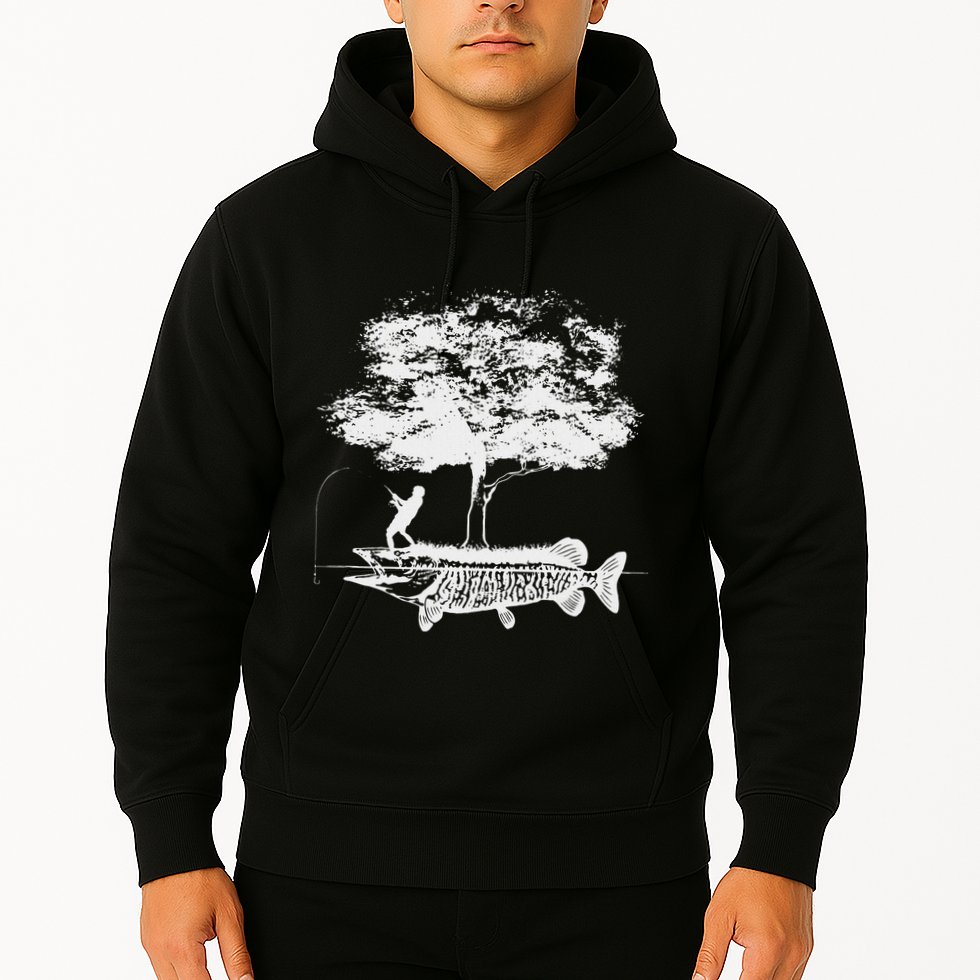 Musky Fish Artistic Love Muskie Fishing Gift Hoodie