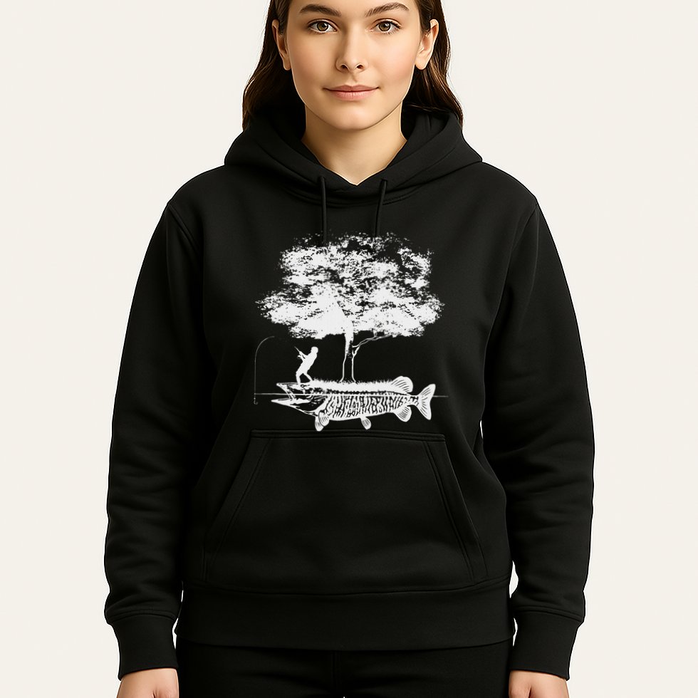 Musky Fish Artistic Love Muskie Fishing Gift Hoodie