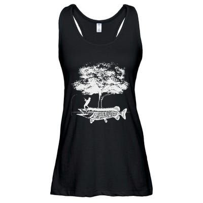 Musky Fish Artistic Love Muskie Fishing Gift Ladies Essential Flowy Tank